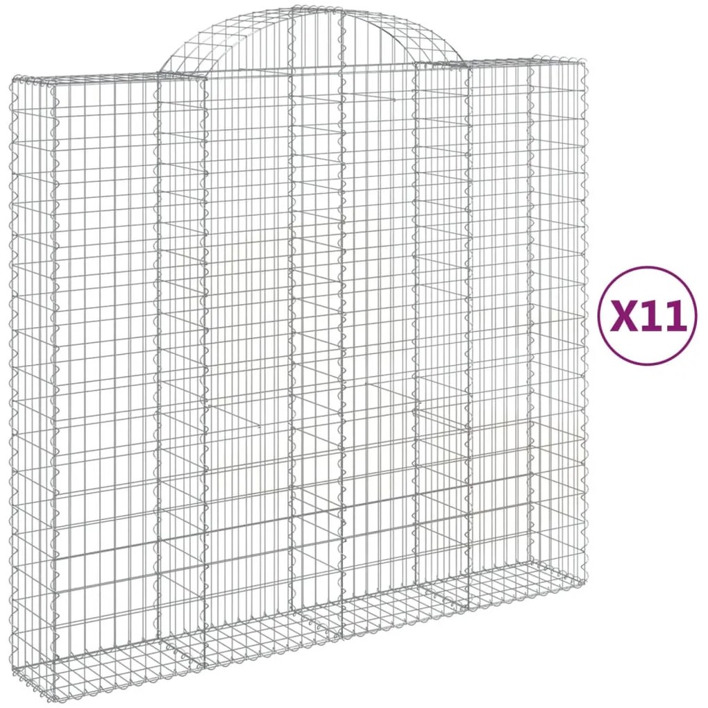 11 db íves horganyzott vas gabion kosár 200x50x180/200 cm