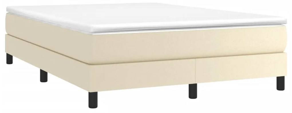 krémszínű műbőr ágykeret 140x190 cm