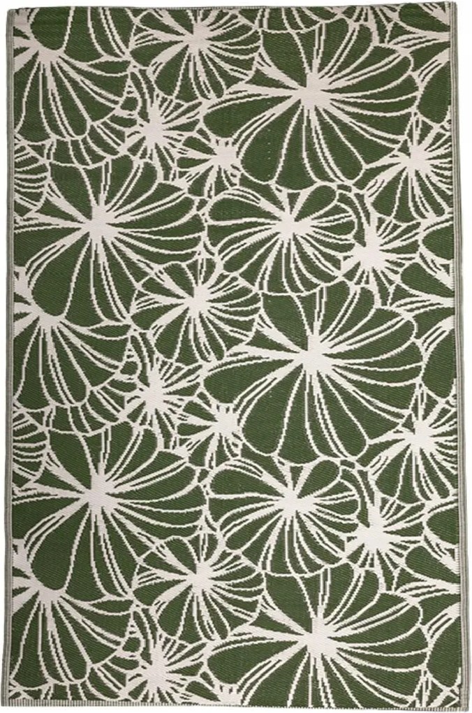 Kerti szőnyeg kétoldalas 150x242 cm levelek terasz kültéri erkély