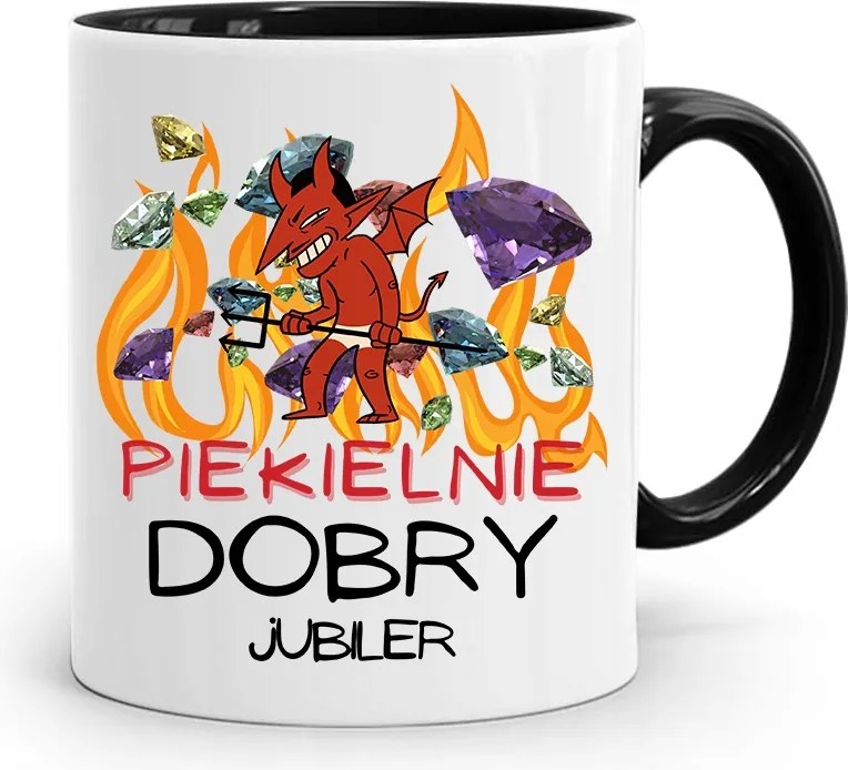 Ékszerésznek Bögre Fekete Pokolian Jó Ékszer, fényképes nyomtatással