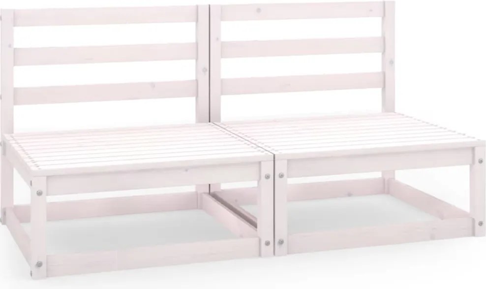 vidaXL kétszemélyes fehér tömör fenyőfa kerti kanapé