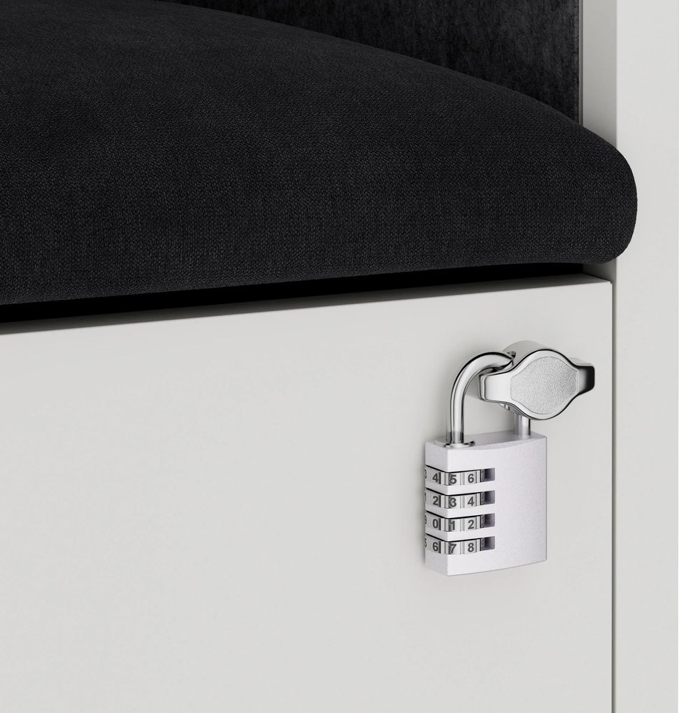 Sally 600mm korpus Biały - siedzisko Ciemnoszary