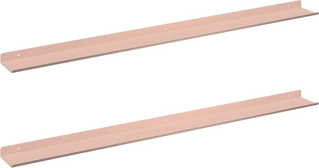 vidaXL Lebegő polc 2 pcs Rózsaszín 100 x 9 x 2,5 cm Acél