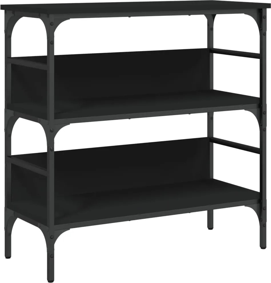 vidaXL fekete szerelt fa tálalóasztal 75x32x75 cm
