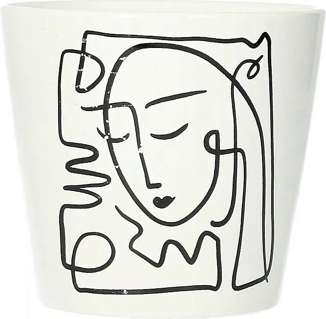 Dekoria Face II virágtartó fedél 12cm fehér