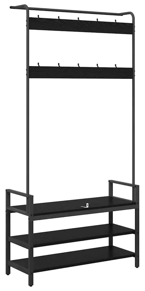 Kabáthorog polcokkal Egyéb Musta tammi 95 x 34 x 184 cm Faanyag