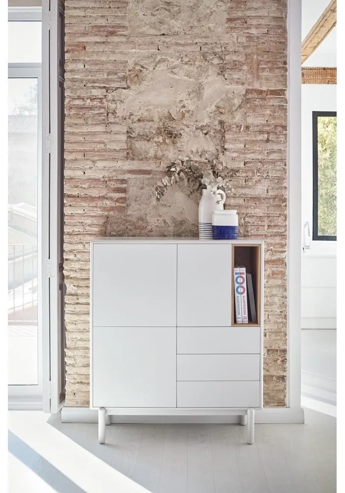 Fehér komód 100x120x40 cm Corvo – Teulat