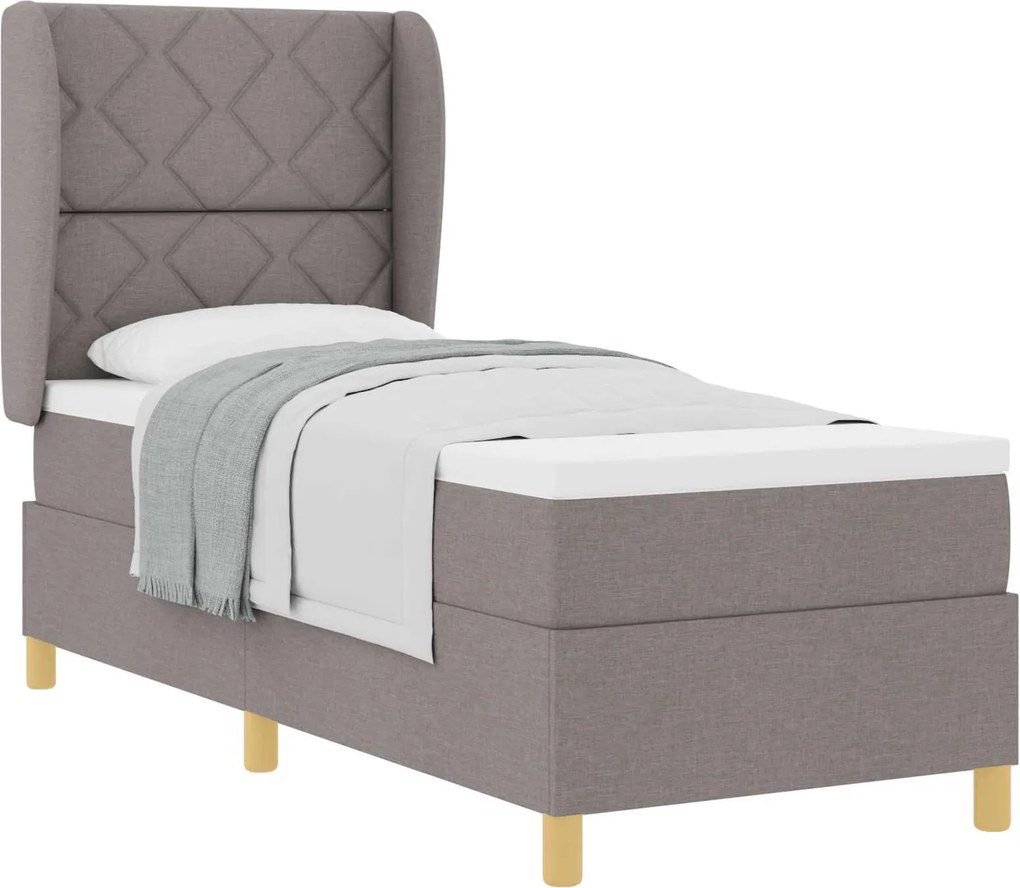 vidaXL Boxspring ágy matraccal Sötétszürke 90x190 cm Szövet Tópszínű