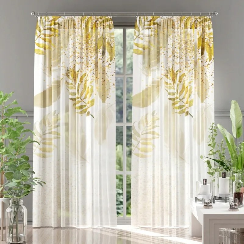 Szalagfüggöny Oro Levelek levél 150x250