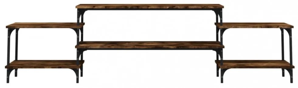 füstös tölgy színű szerelt fa TV-szekrény 197x35x52 cm
