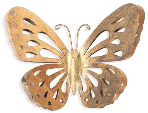 Fali dekoráció 32x29 cm fém pillangó