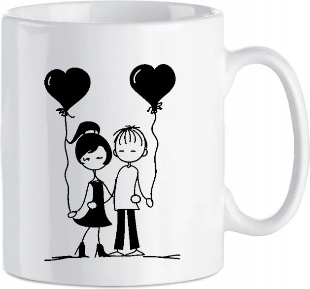 Valentin napi bögre nyomott mintás szív pár 330 ml