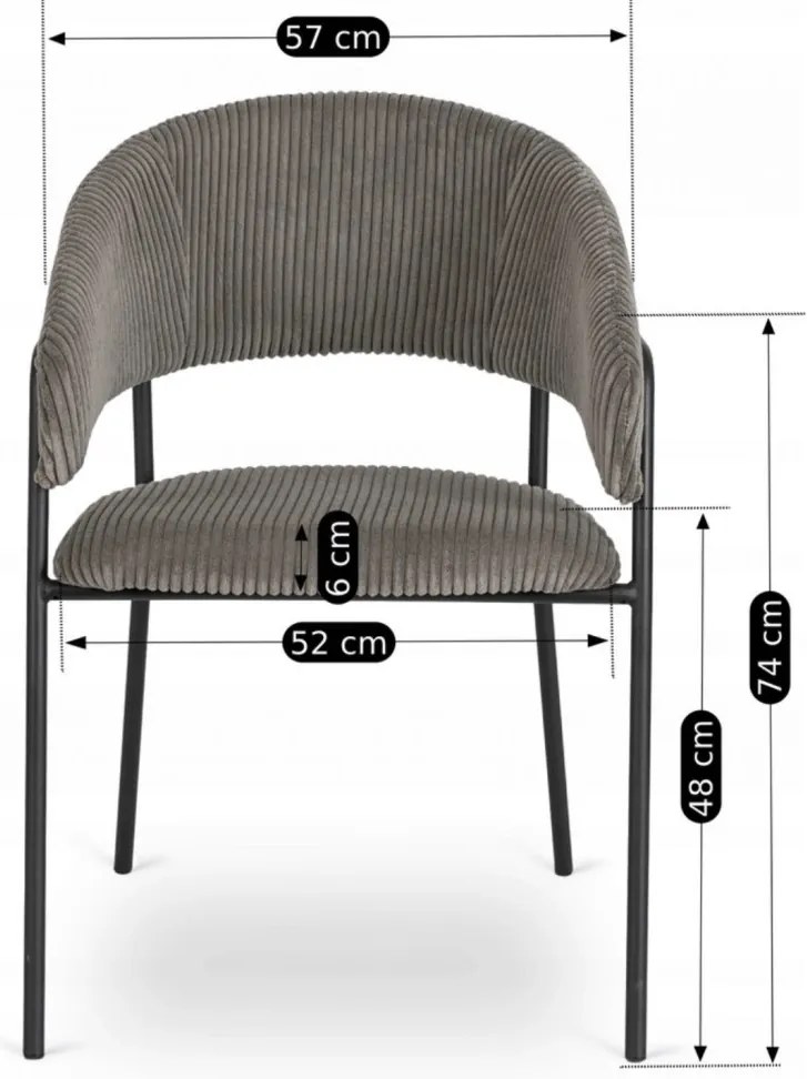 Szürke Kordbársony Étkezőszék TINKA