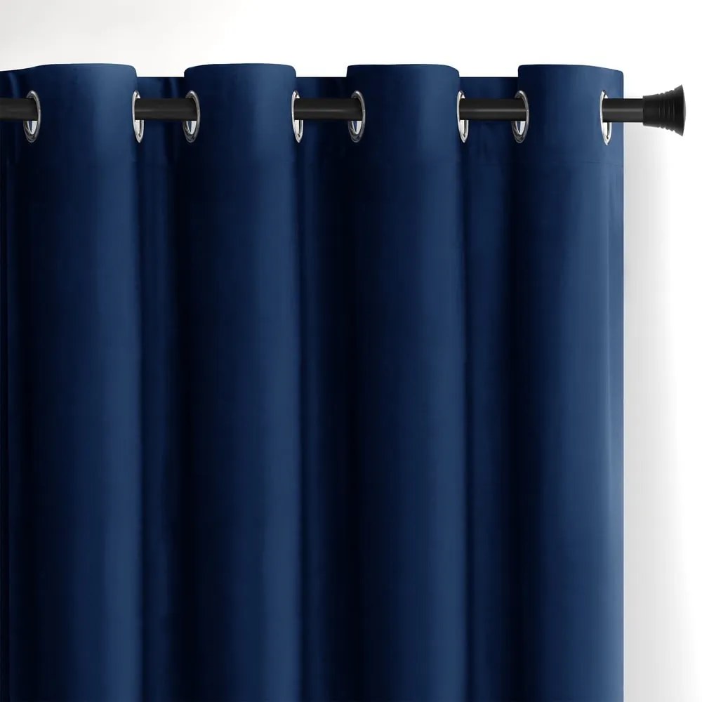 Sötétkék bársony dimout (részleges sötétítő) függöny 140x270 cm Eyelets – Restilo