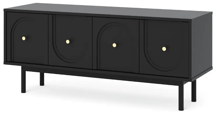 Suport TV în culoare negru/auriu. MAZOMA RTV 4D