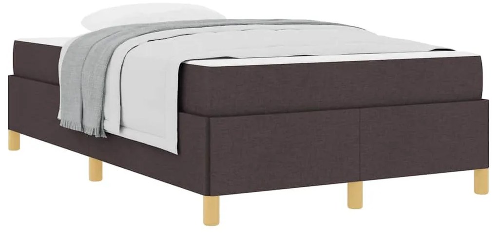 Boxrugós ágy Fehér és Sötétbarna 120 x 200 cm Poliészter