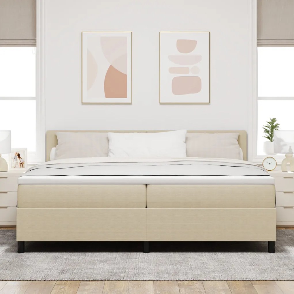 Box Spring Ágy Matraccal &amp; LED Világítással Zöld Szürke 200x200 cm Bársony Szövet