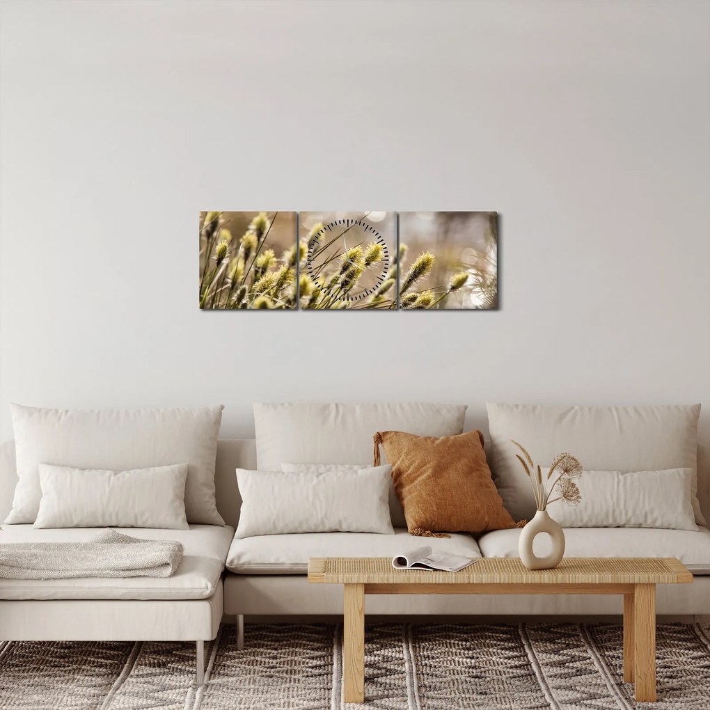 Kép - Zöld növényzet (órával) (90x30 cm)