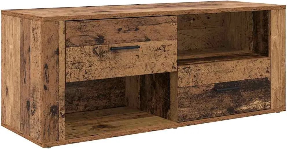 vidaXL TV szekrény fiókkal Öreg fa 100 x 35 x 40 cm Faanyag