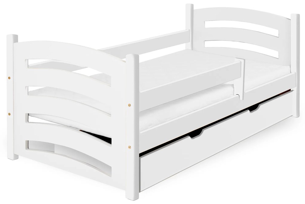 Gyermekágy MELA 80 x 160 cm, fehér Ágyrács: Lamellás ágyrács, Matrac: EASYSOFT 10 cm matrac