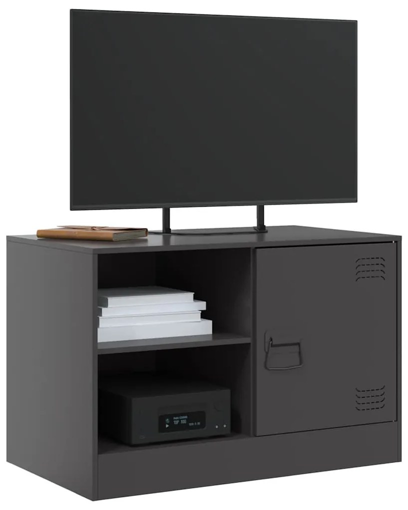 fekete acél TV-szekrény 67 x 39 x 44 cm
