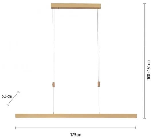 Paul Neuhaus 2568-60 - LED dimmelhető csillár zsinóron ADRIANA LED/14W/230V réz