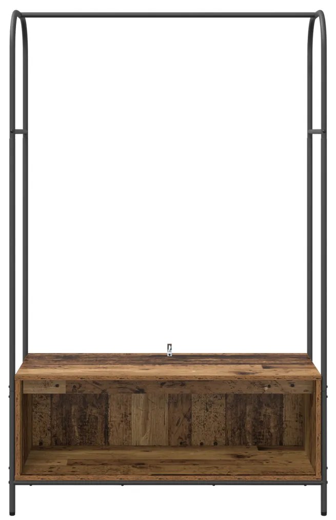 ruhaszárító polcokkal régi fából 100x44x160 cm