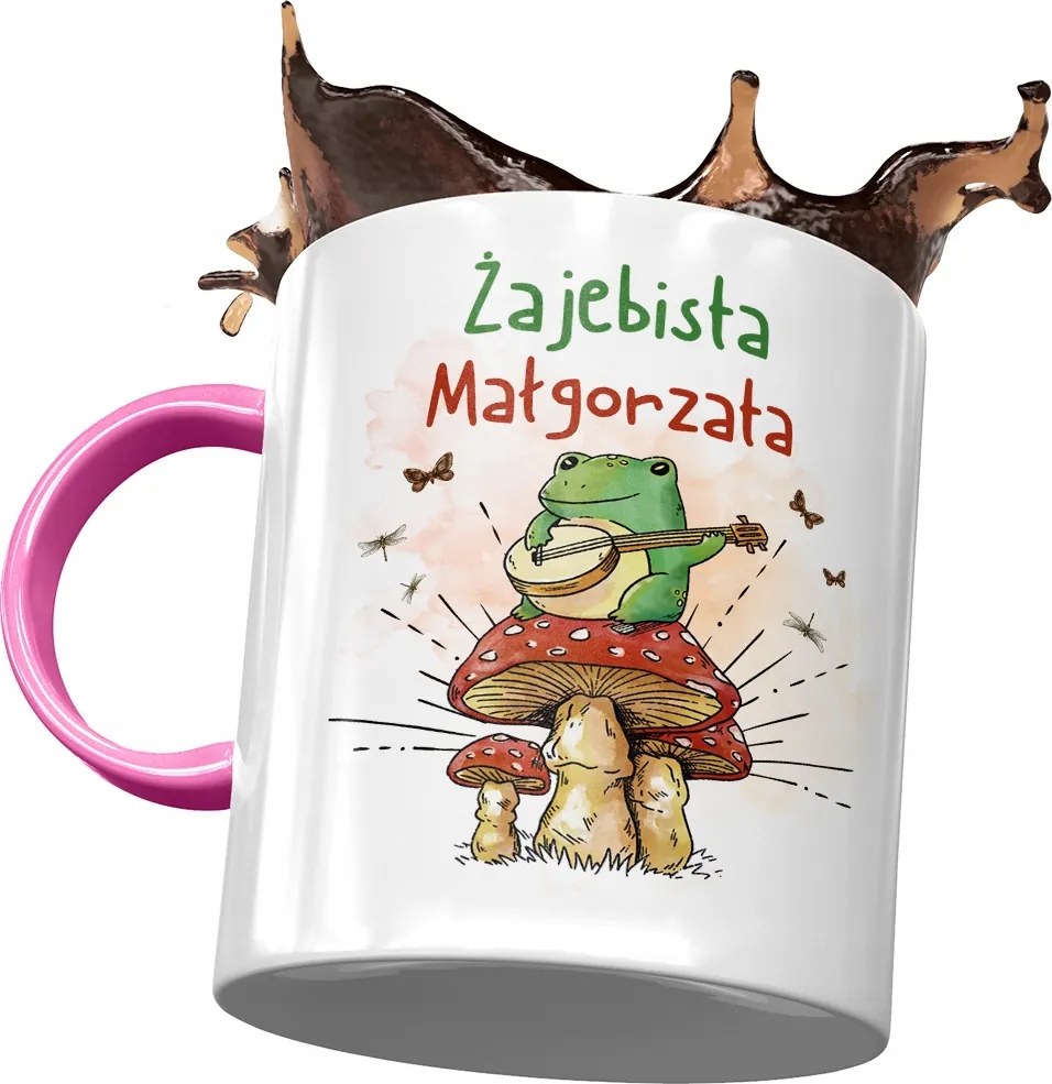 Rózsaszín Bögre Margit Barátnőknek Ajándék Nyomtatott Fotóval