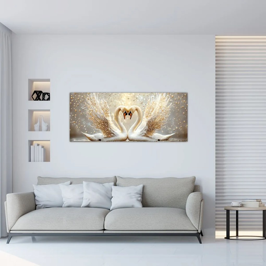 Kép - Arany hattyúk (120x50 cm)