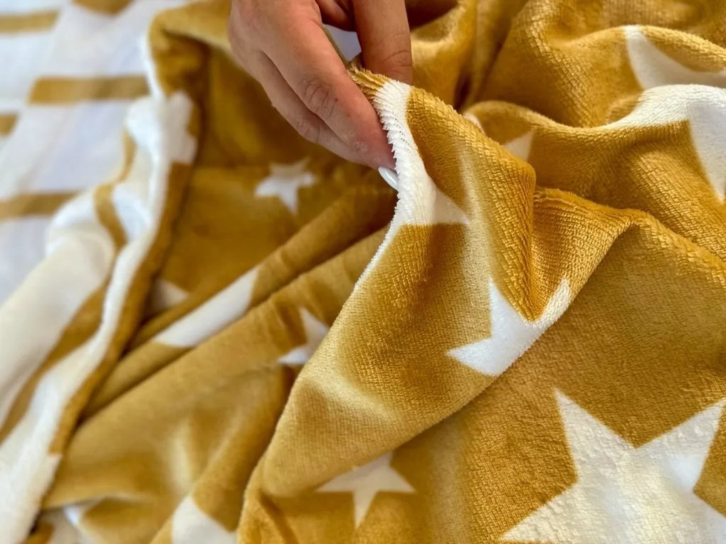 STARS bézs 2db mikroplüss ágynemű +SOFT bézs mikroplüss lepedő 180x200 cm