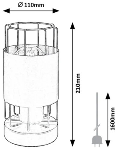 Rabalux 3124 - Asztali lámpa DIMITRI 1xE27/40W/230V