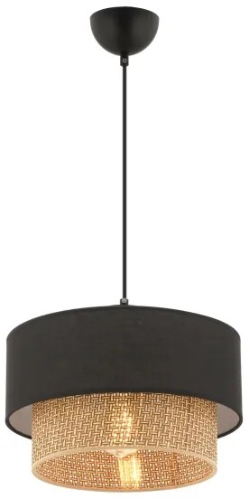 ECHO kábeles függőlámpa 1xE27/60W/230V fekete/barna