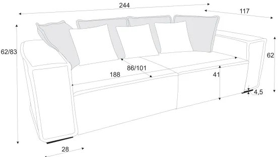 BOLZANO kanapé, sárga/barna