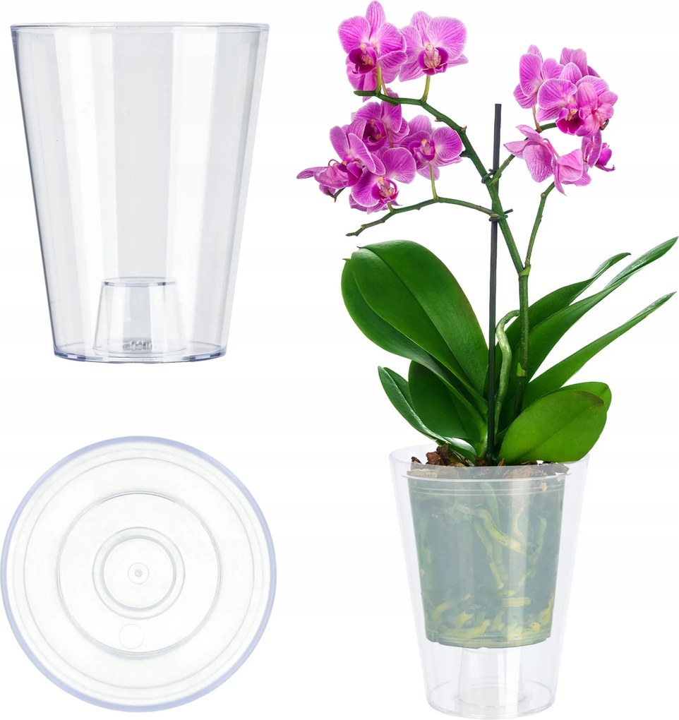 Virágtartó Orchidea Takaró Virágágyás Műanyag Növény Átlátszó 12 CM