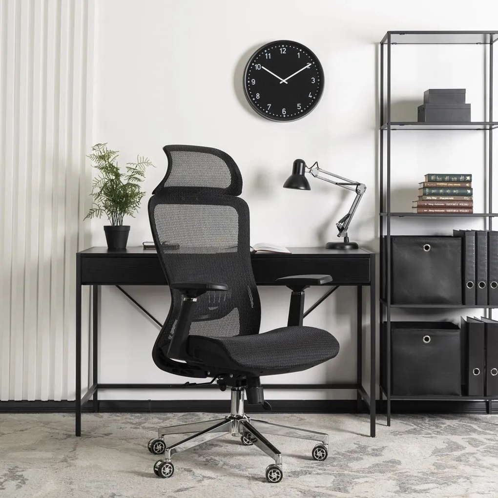 Fotel Obrotowy LITOS Ergonomiczny Czarny