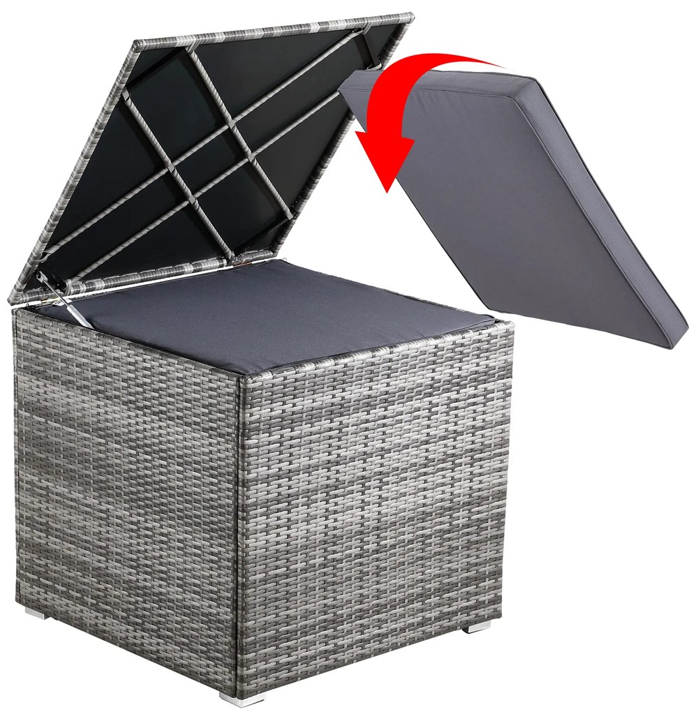 Casaria® Tároló doboz 75x75x70 cm - szürke