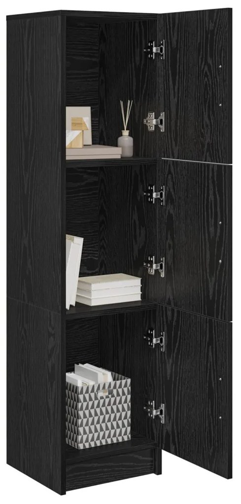 Magas Tároló Musta tammi 31,5 x 32 x 124 cm Faanyag