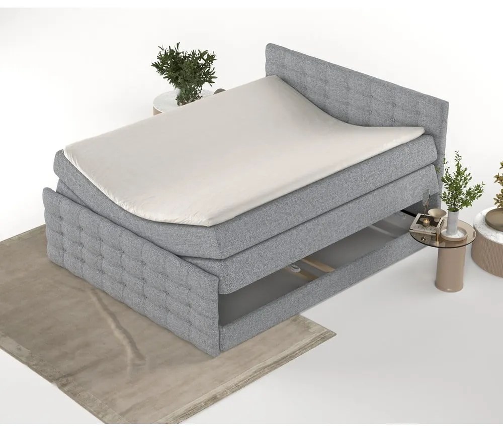 Szürke ágyneműtartós boxspring ágy 180x200 cm Blend – Maison de Rêve