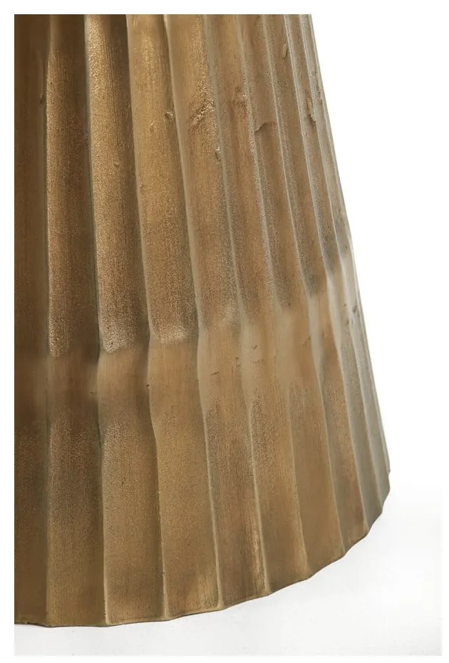 Fehér-bronzszínű kerek étkezőasztal márvány dekoros asztallappal ø 100 cm Leyda – Light &amp; Living