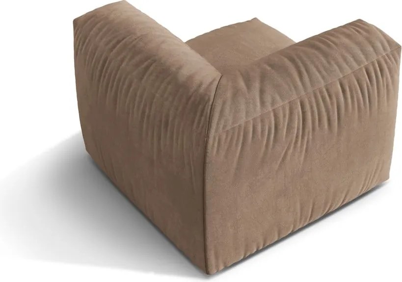 Világosbarna bársony kanapé modul (variálható sarok) Martina – Micadoni