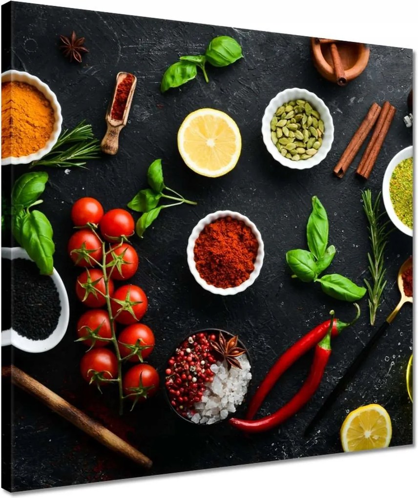 Vászonkép 40x40 Különböző fűszerek készlet