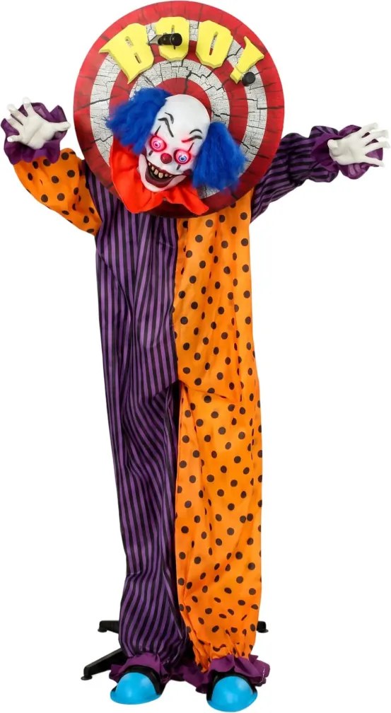 HOMCOM 167 cm-es életnagyságú animált halloweeni bohóc