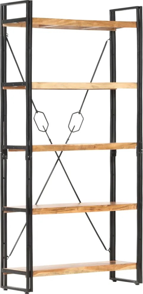 vidaXL 5-szintes tömör akácfa könyvespolc 90 x 30 x 180 cm
