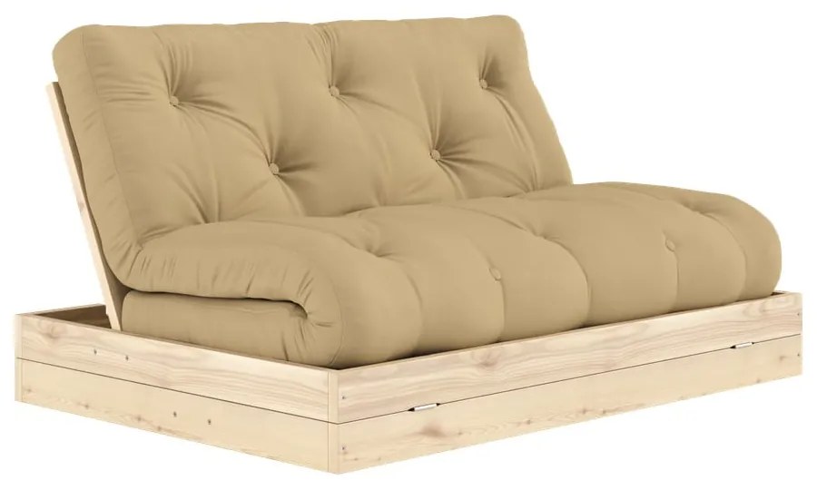 Világosbarna kinyitható kanapé 145 cm Flip – Karup Design