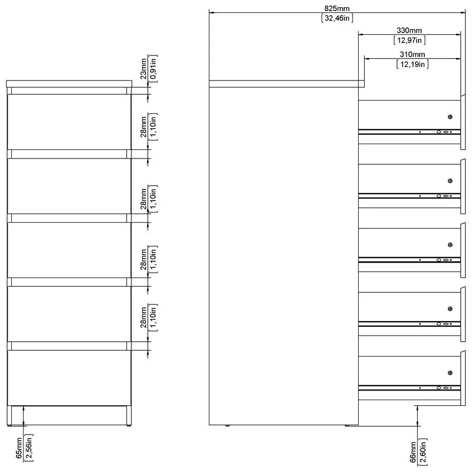 Natúr színű komód tölgyfa dekorral 40x111x50 cm Naia – Tvilum