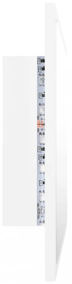 fehér akril LED-es fürdőszobai tükör 60 x 8,5 x 37 cm