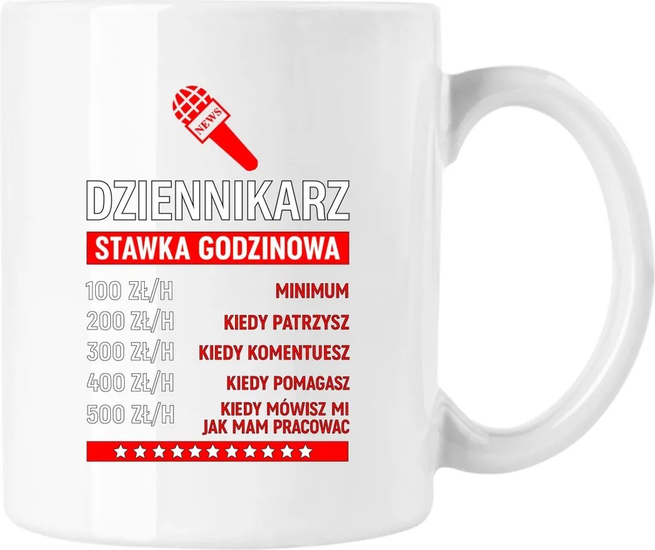 Bögre Újságíró humor munka Fehér 330ml