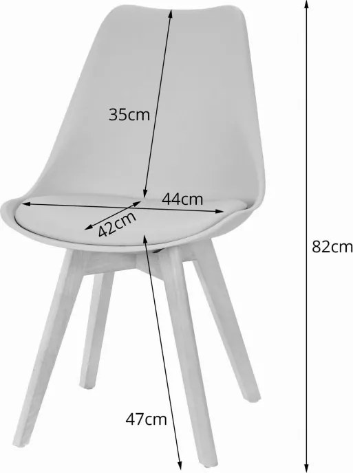 Szürke BALI MARK szék bükk lábakkal, sötétszürke ülőke