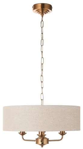 Endon 110723 - Csillár láncon HIGHCLERE 3xE14/40W/230V bézs/réz