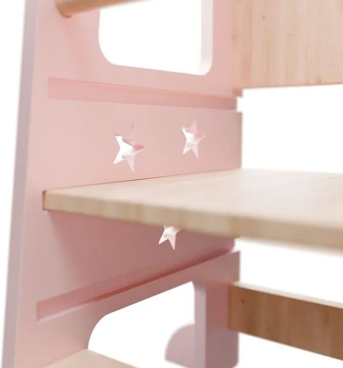 Gyermek tanuló torony biztonságos állítható rózsaszín